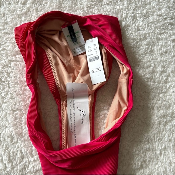 J. Crew Ribbed High Cut Bikini Bottoms Size Small NWT - Picture 3 of 6